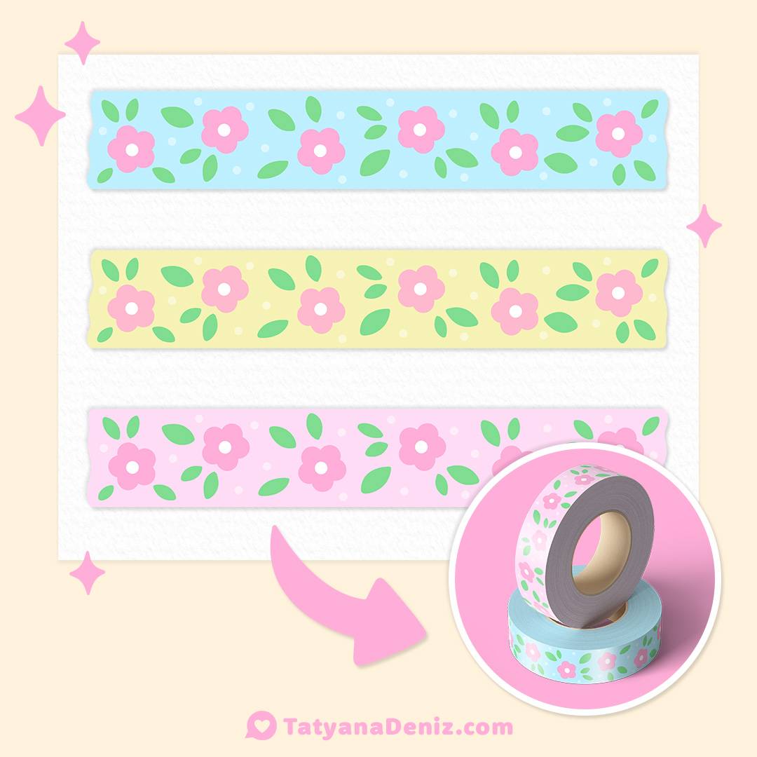 Cute custom washi tape by Tatyana Deniz