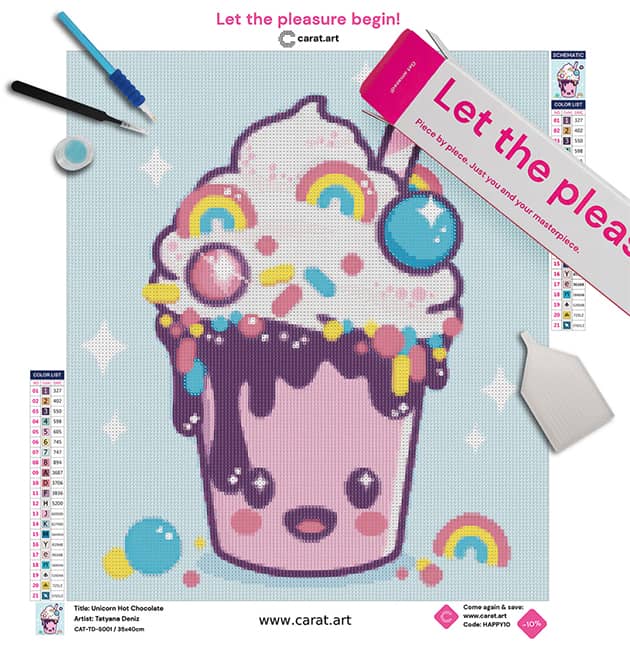 Kawaii diamond painting art by Tatyana Deniz