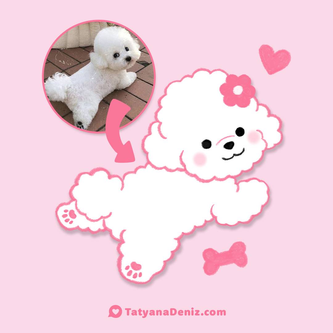 Kawaii Bichon Frise puppy by Tatyana Deniz