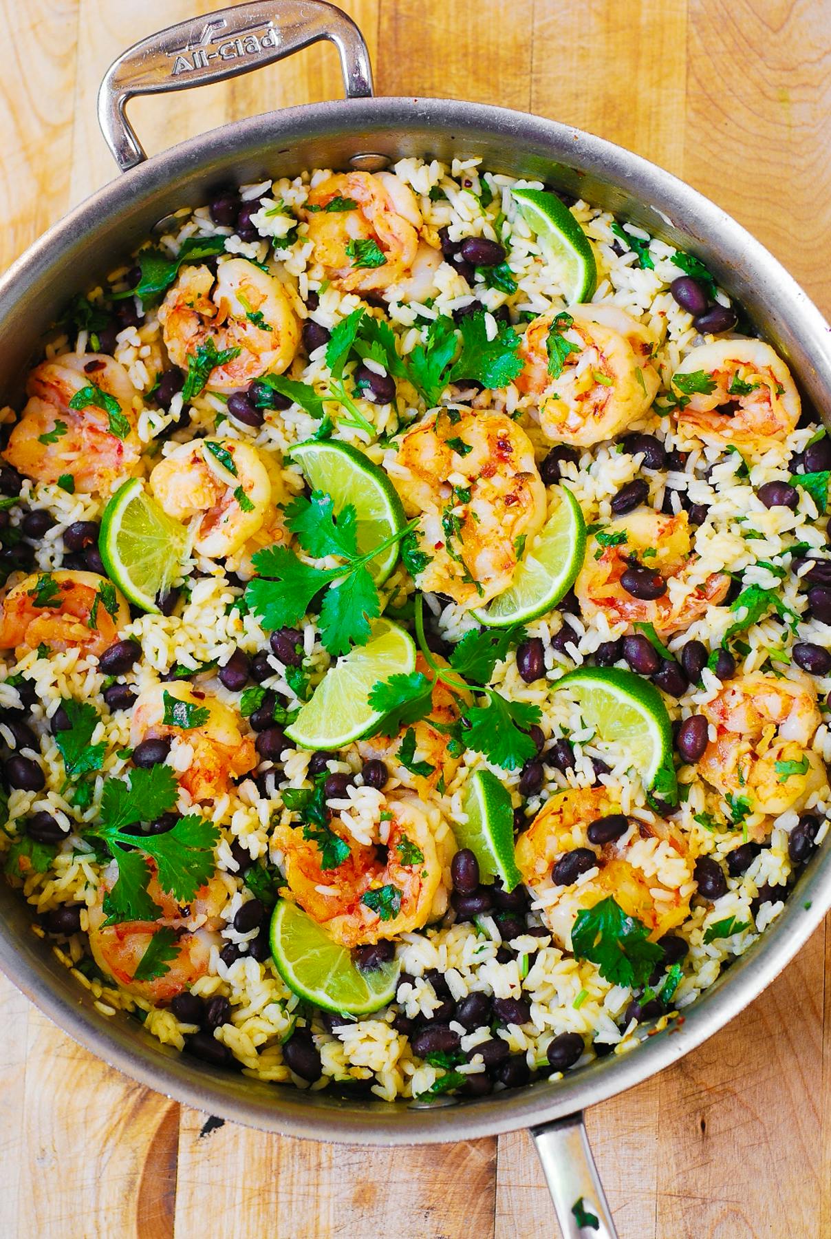 Cilantro-Lime and Black Bean Shrimp and Rice