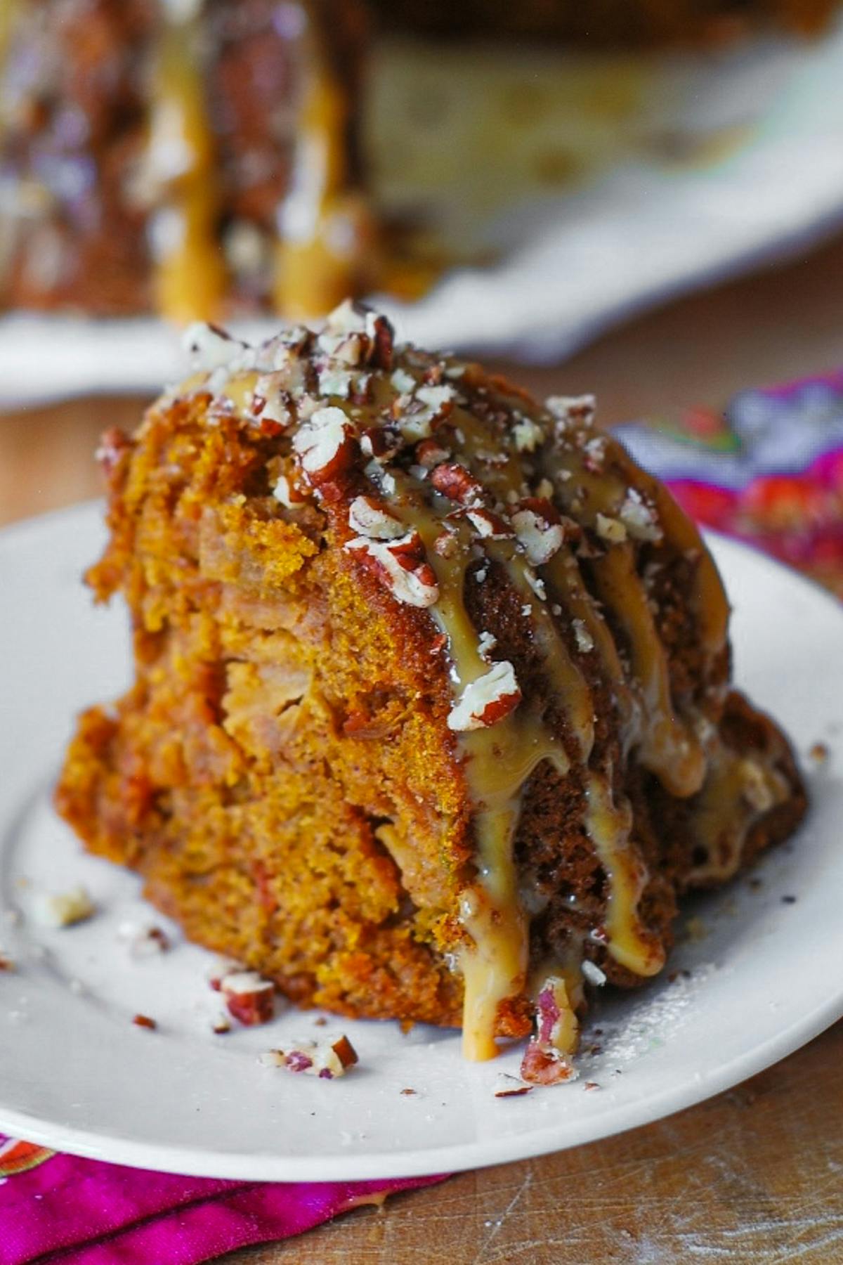 Apple Pumpkin Pecan Cinnamon Vanilla Bundt Cake