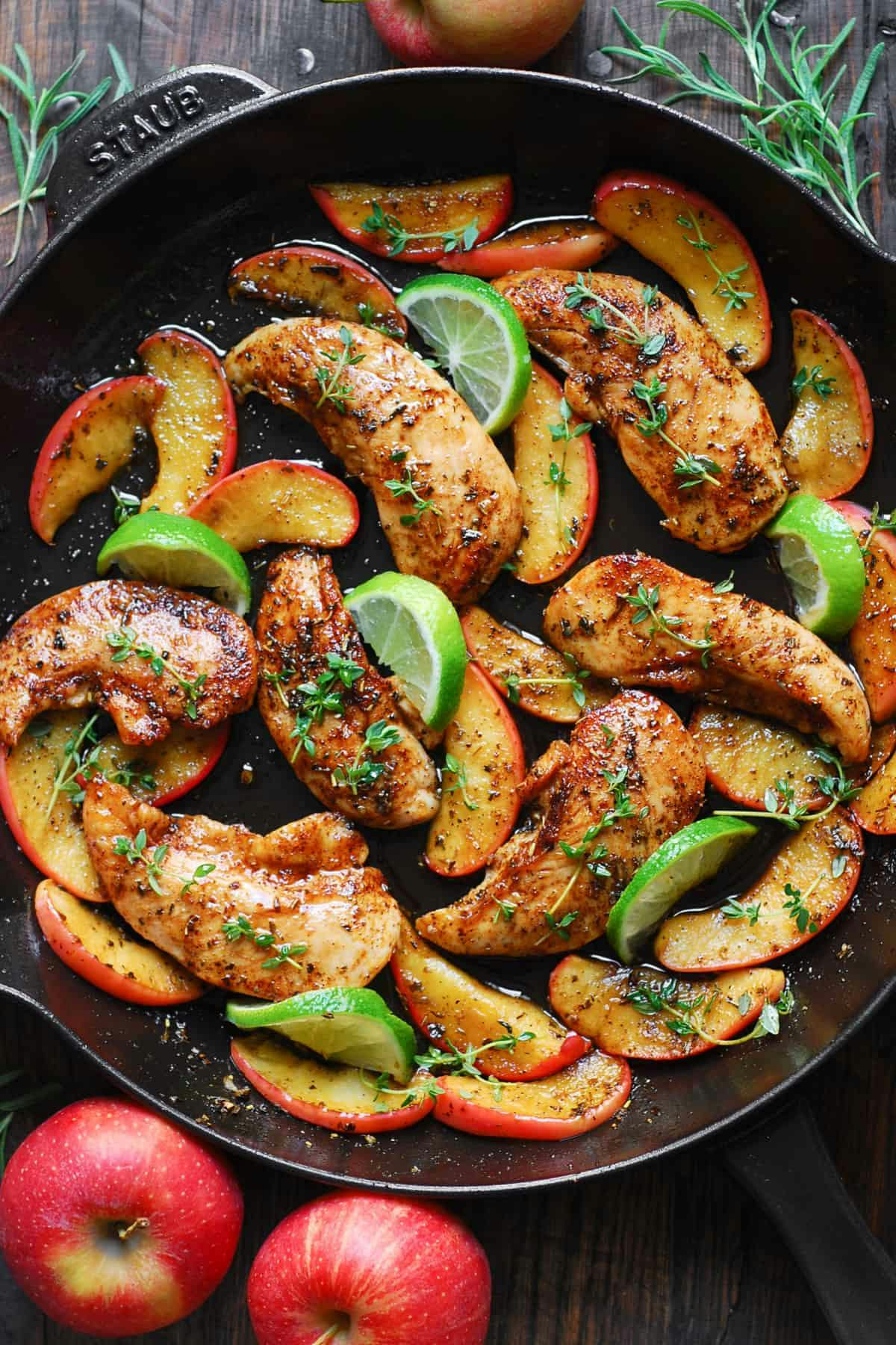 Chicken with Apples and Maple-Lime Sauce