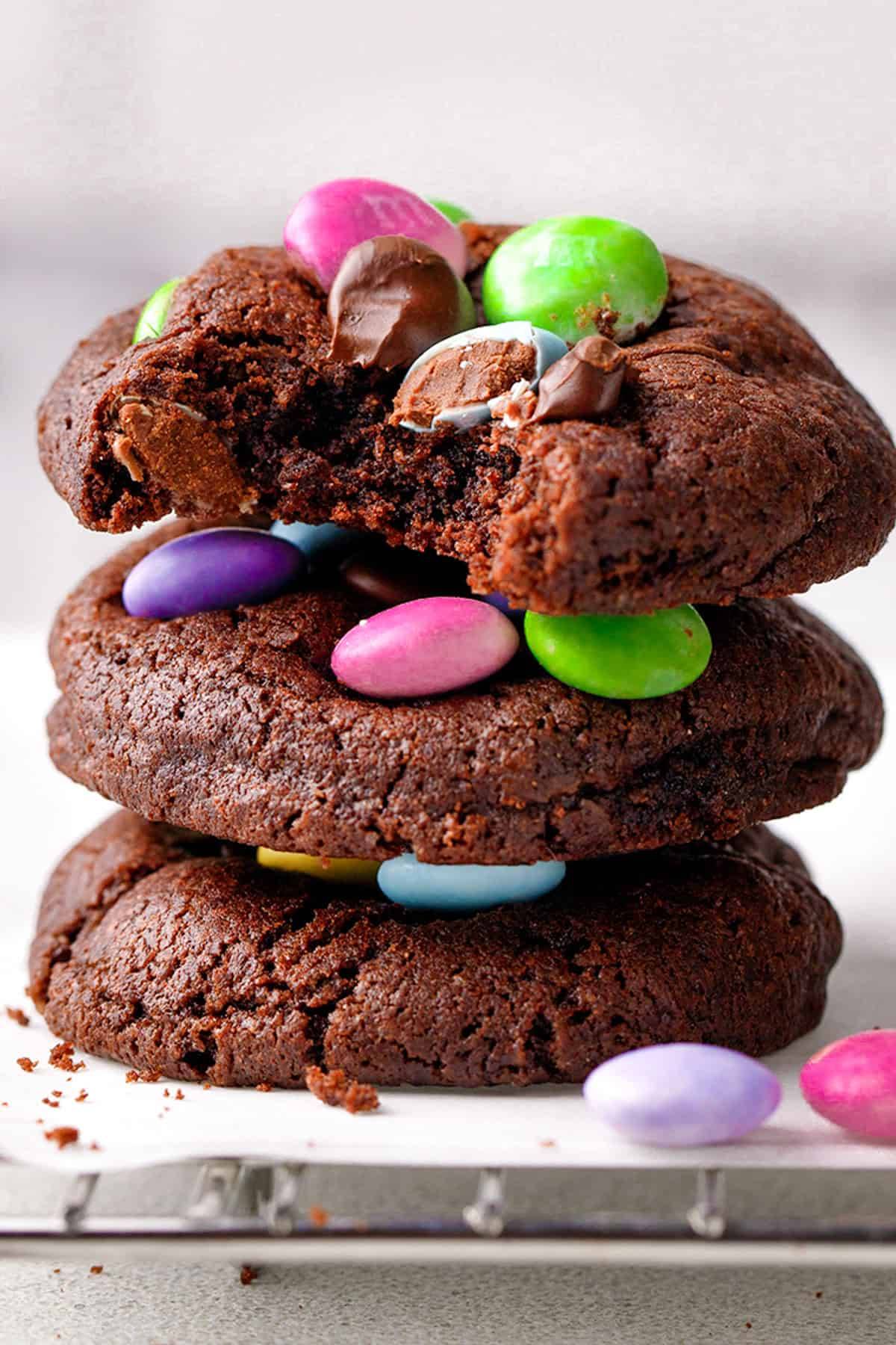 Double Chocolate Easter Cookies (3 stacked cookies)