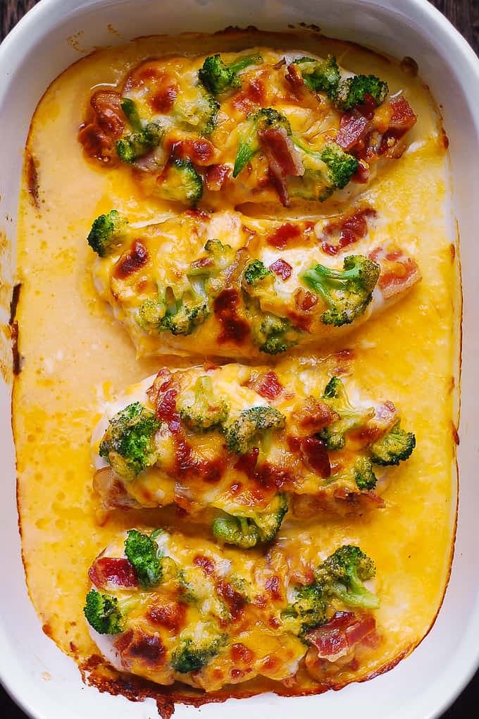 Baked Ranch Chicken with Broccoli and Bacon.