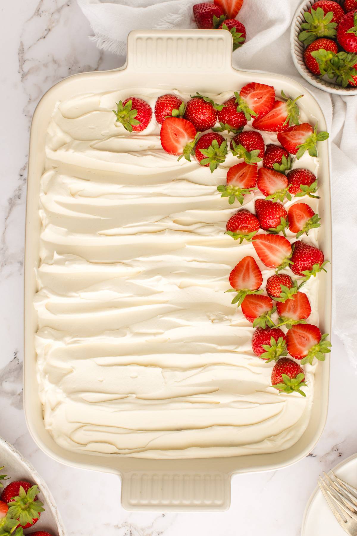 Tres Leches Cake with Strawberries (in a 9x13 inch pan)