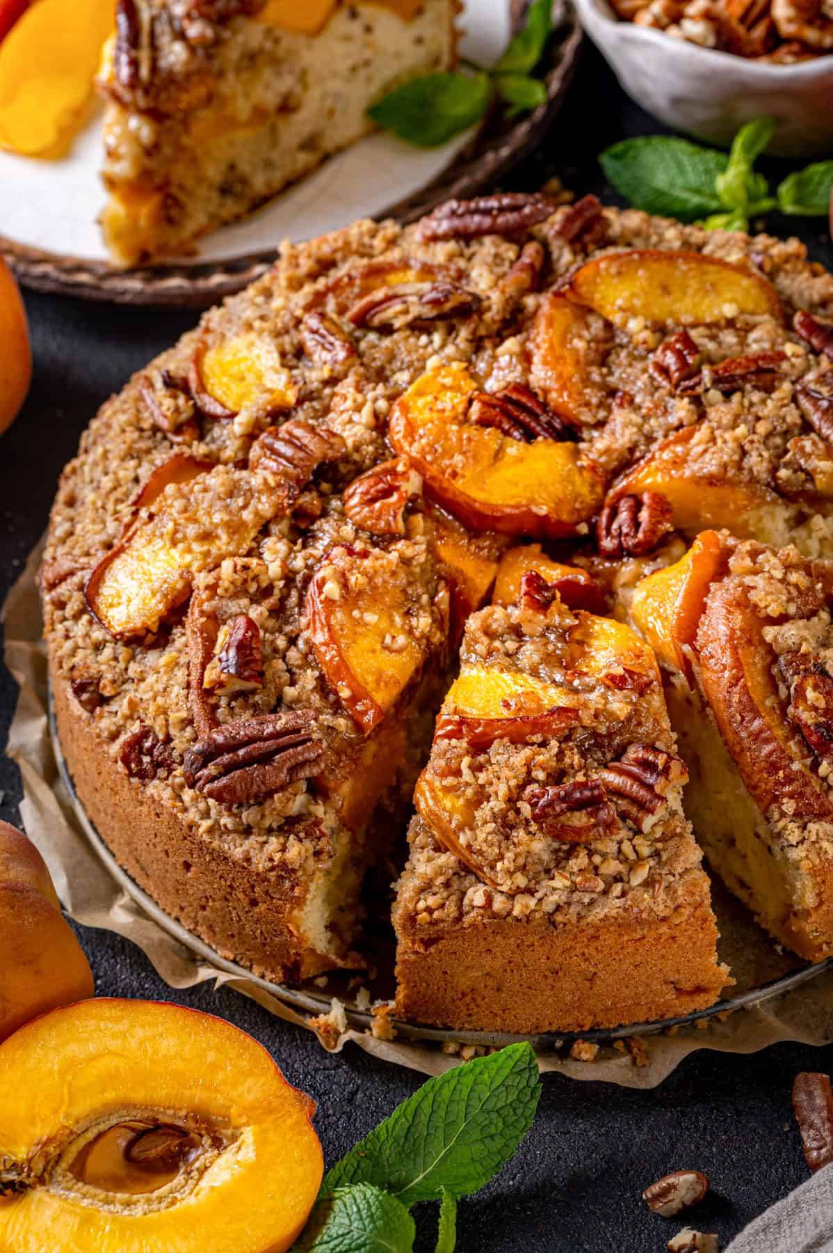 Peach & Pecan Coffee Cake
