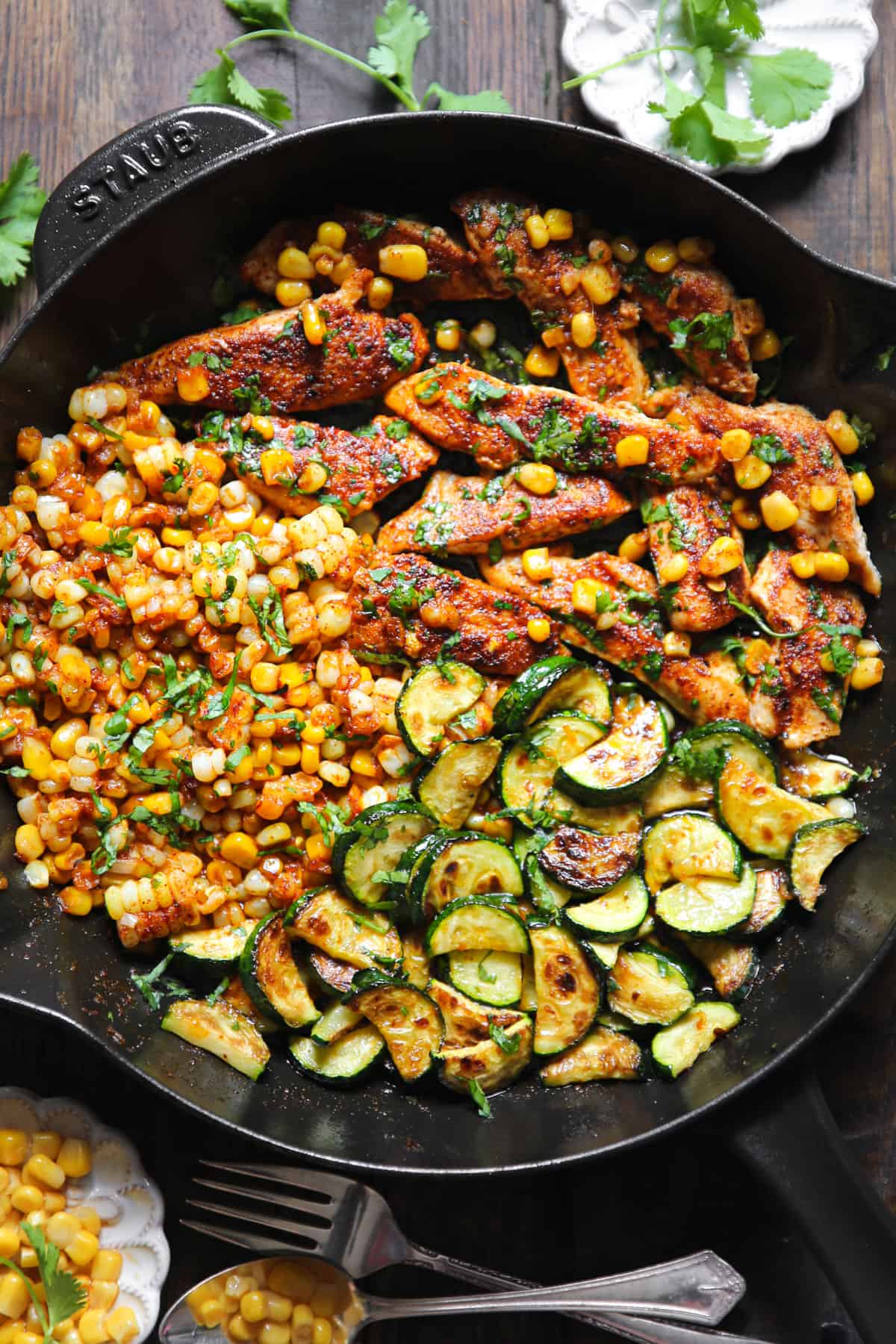 Garlic Butter Chicken with Zucchini and Corn