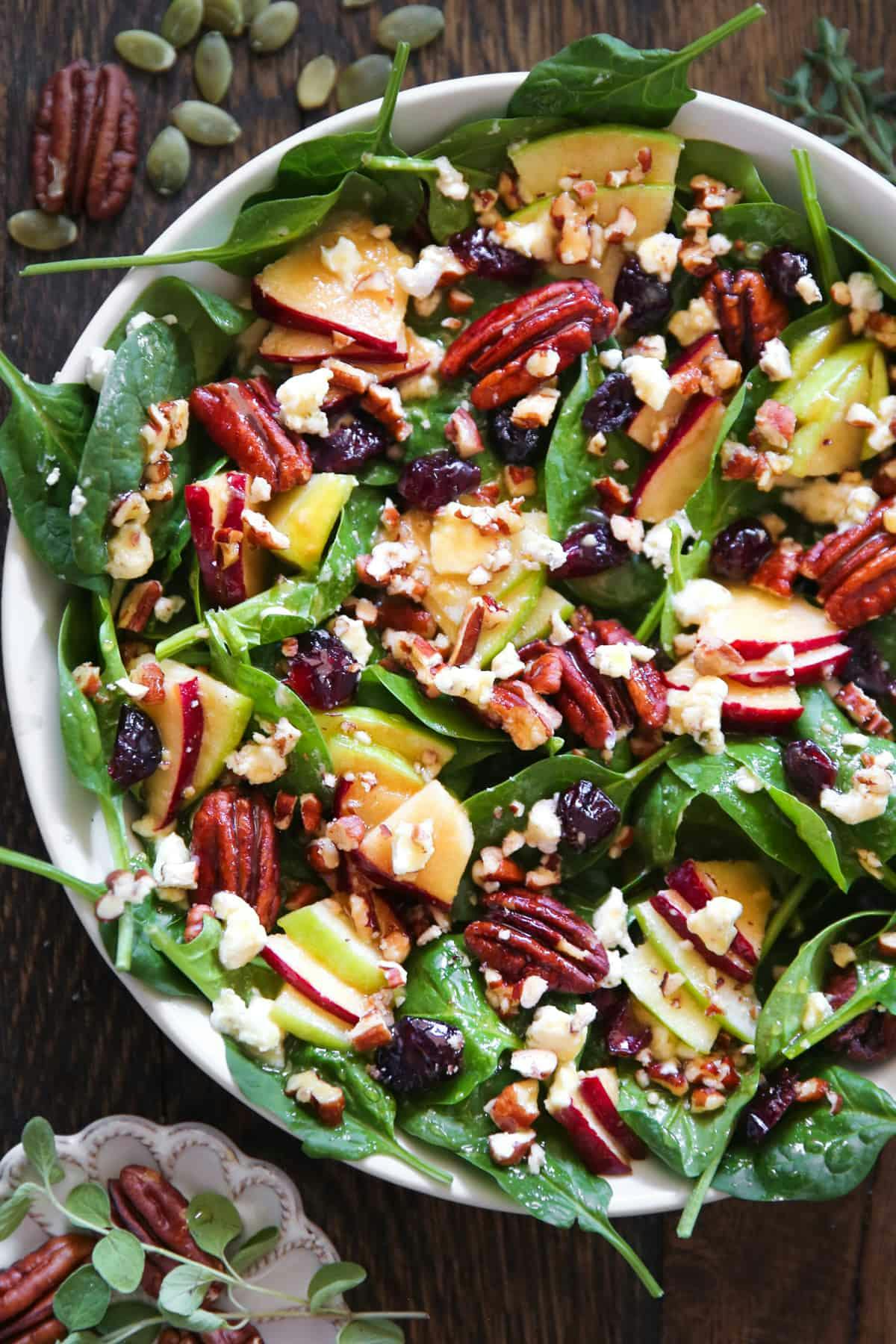 Apple Spinach Salad with Maple-Lime Dressing