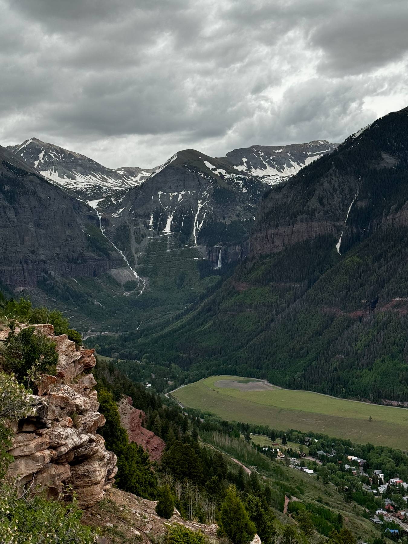 small Colorado town surrounded by mountains.