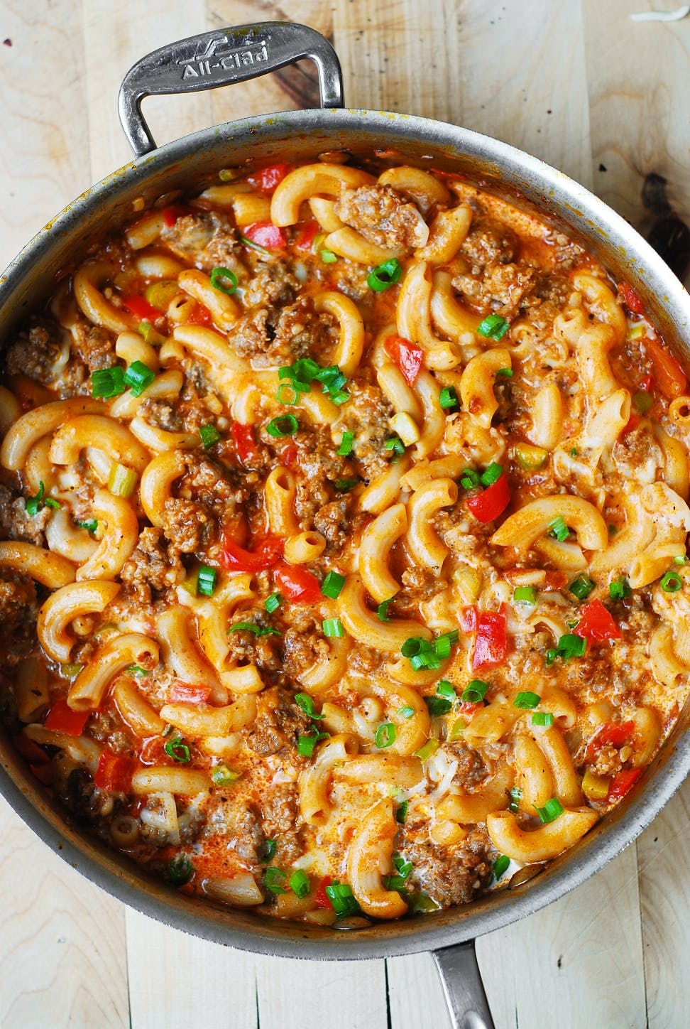 Mac and Cheese with Sausage and Bell Peppers