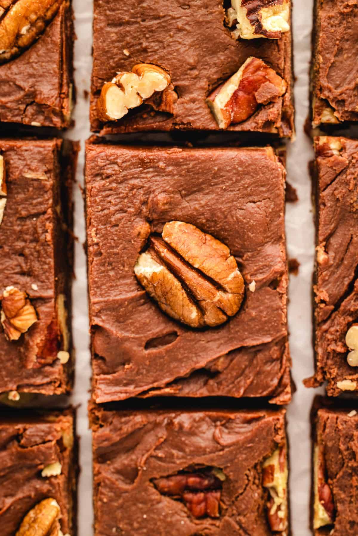 Chocolate Fantasy Fudge with Pecans.