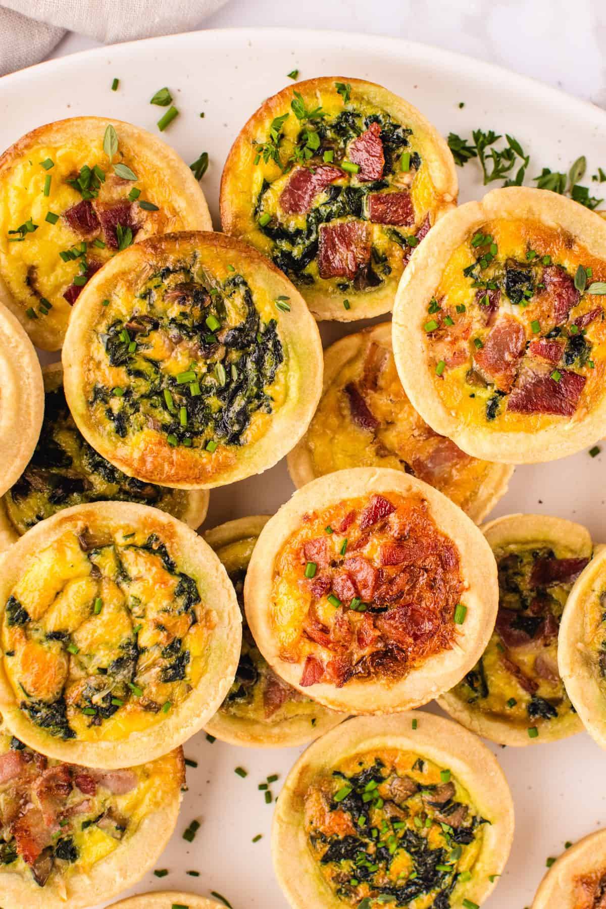 Mini Quiches (Multiple Variations including Meaty & Veggie).