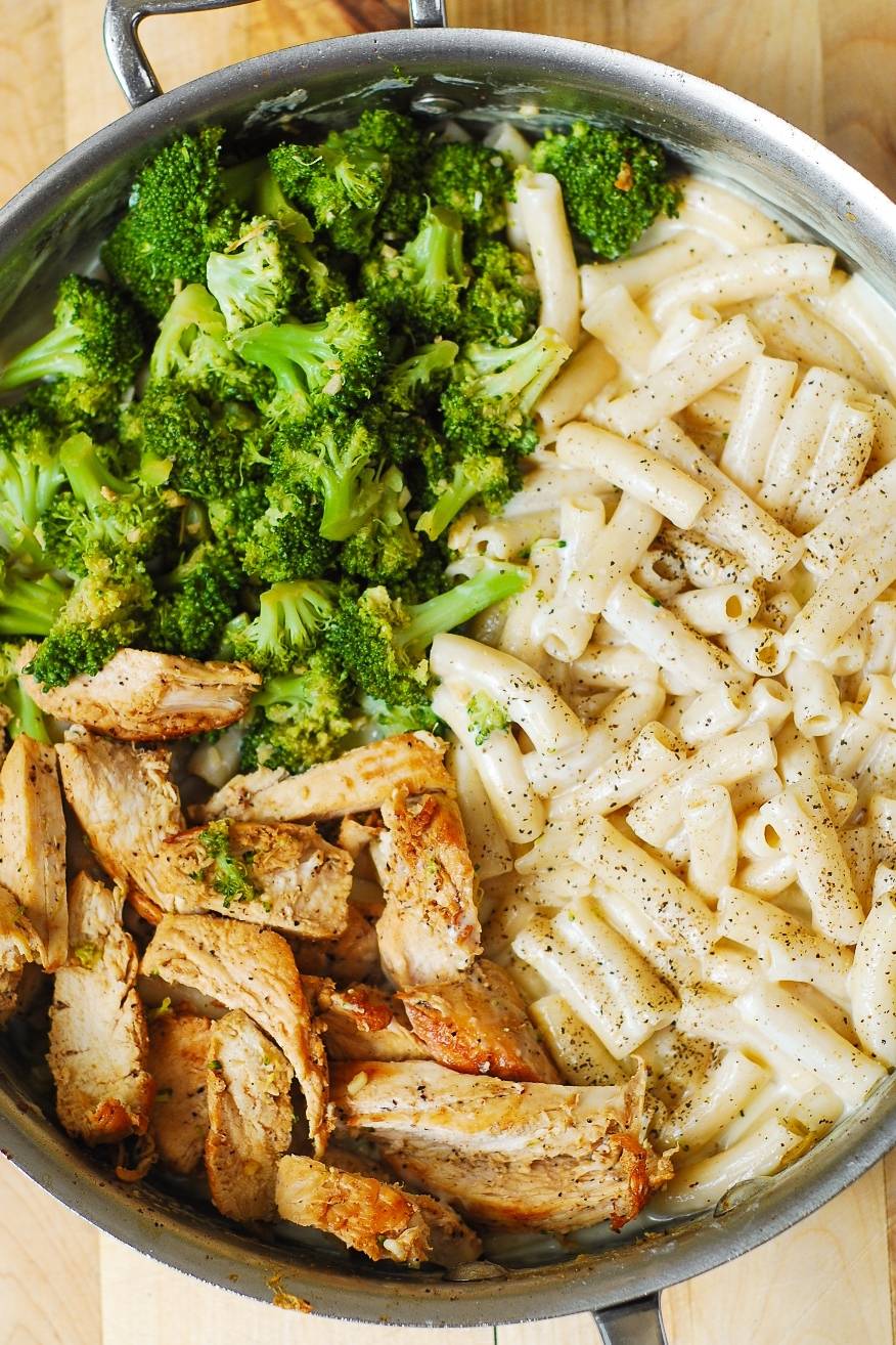 Chicken Broccoli Alfredo Pasta.