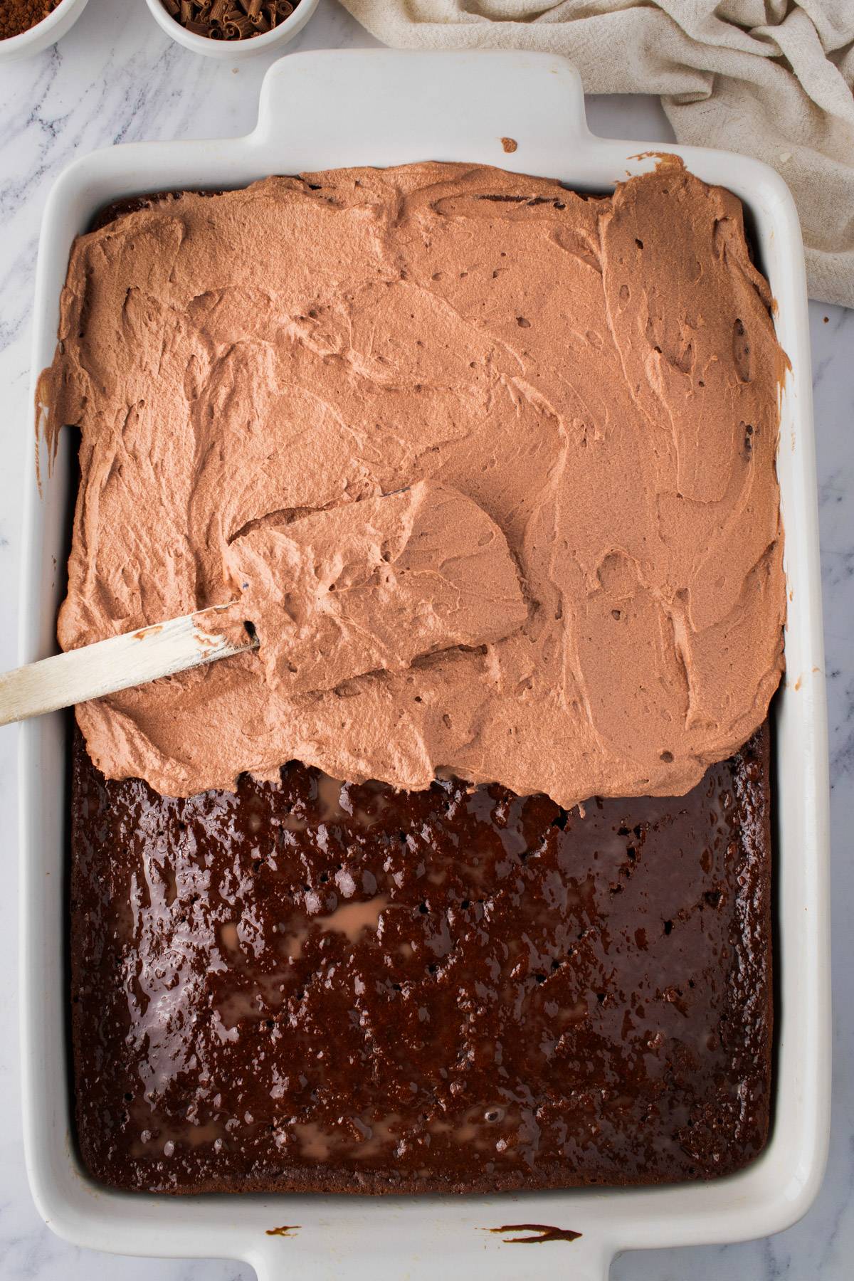 Chocolate Tres Leches Cake (in a 9x13 inch pan)