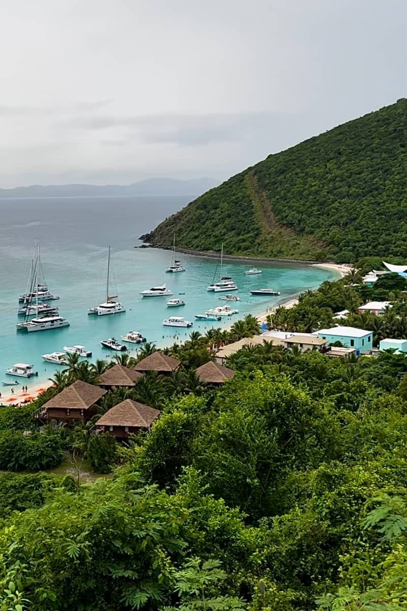 view of the ocean with sailing boats.