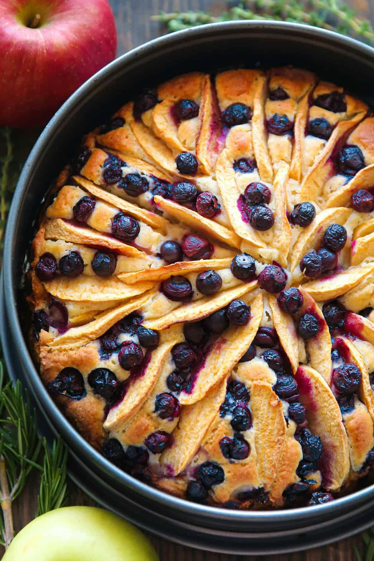 Apple Blueberry Greek Yogurt Cake