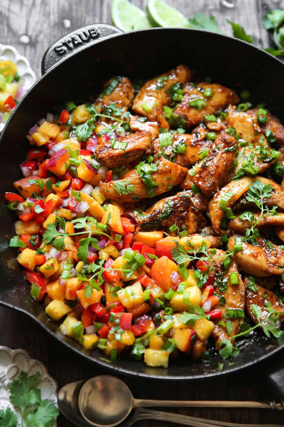 Cilantro-Lime Chicken with Peach Salsa