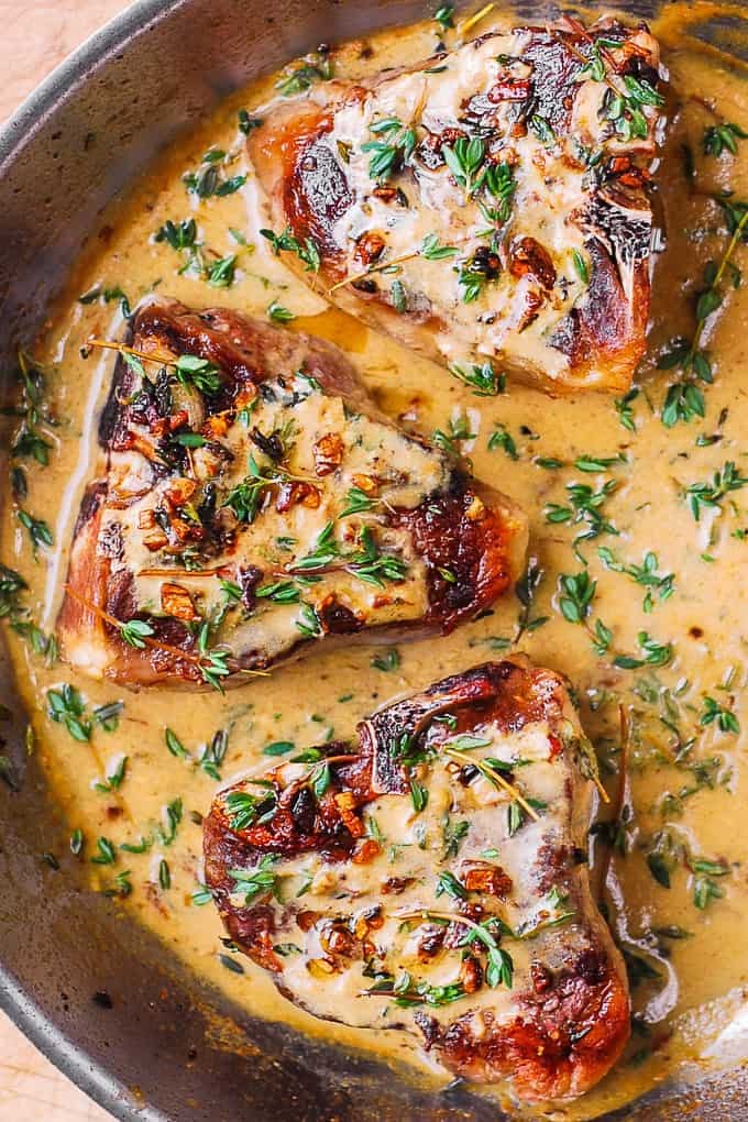 Pan-Seared Lamb Chops with Creamy Mustard and White Wine Sauce