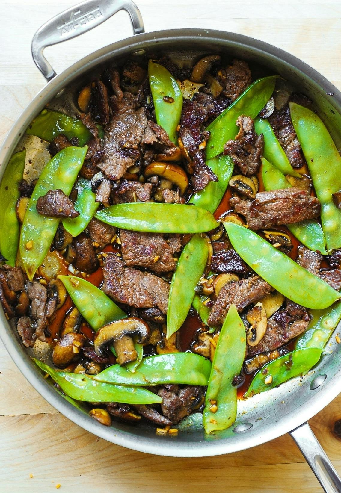 Asian Beef with Mushrooms and Snow Peas