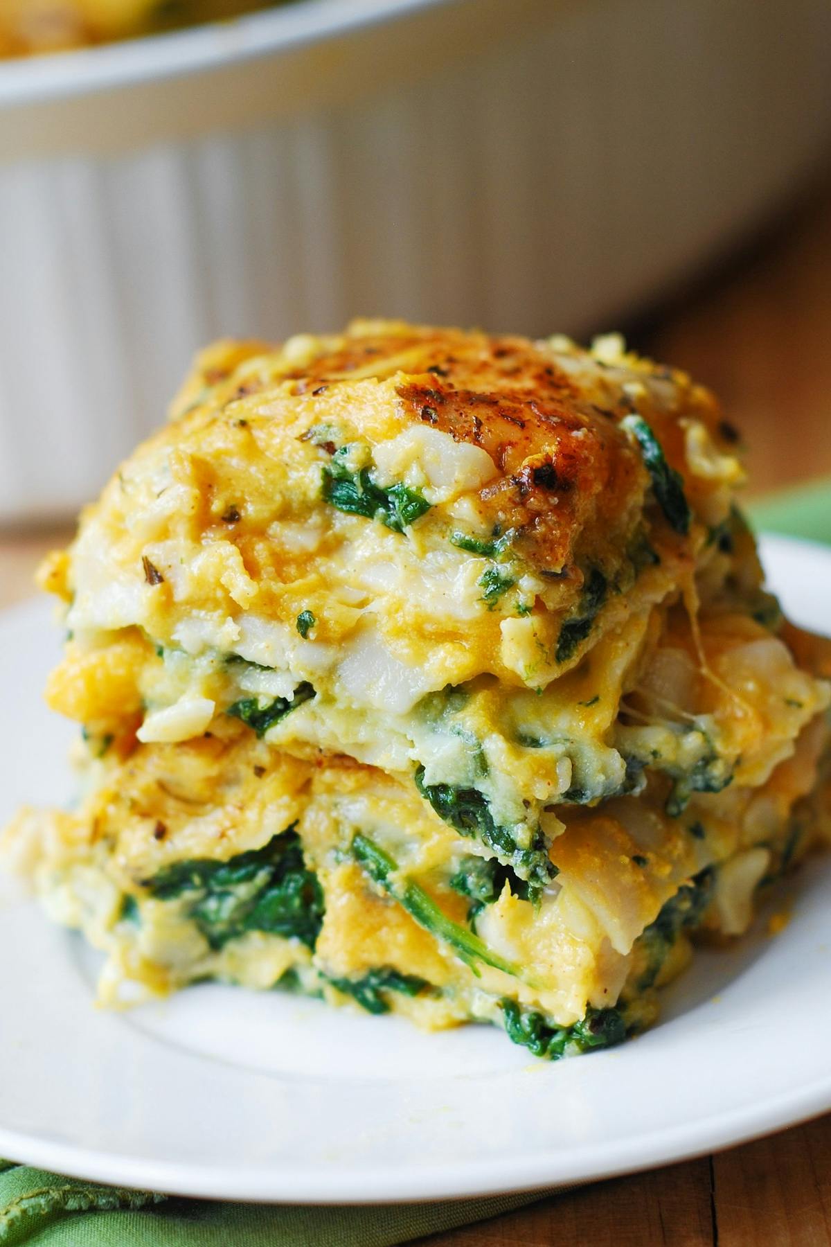 Butternut Squash and Spinach 3-Cheese Lasagna.