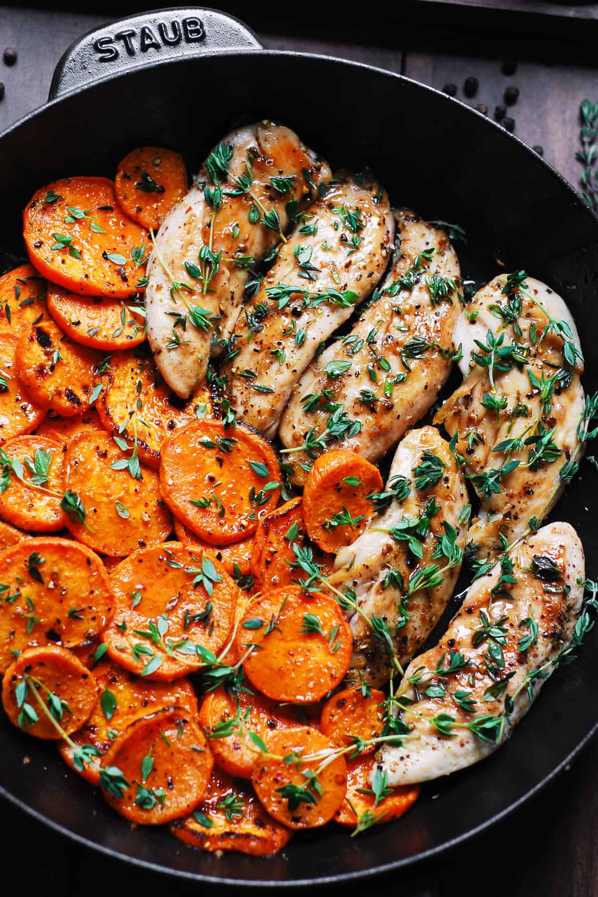 Maple Chicken with Sweet Potatoes.