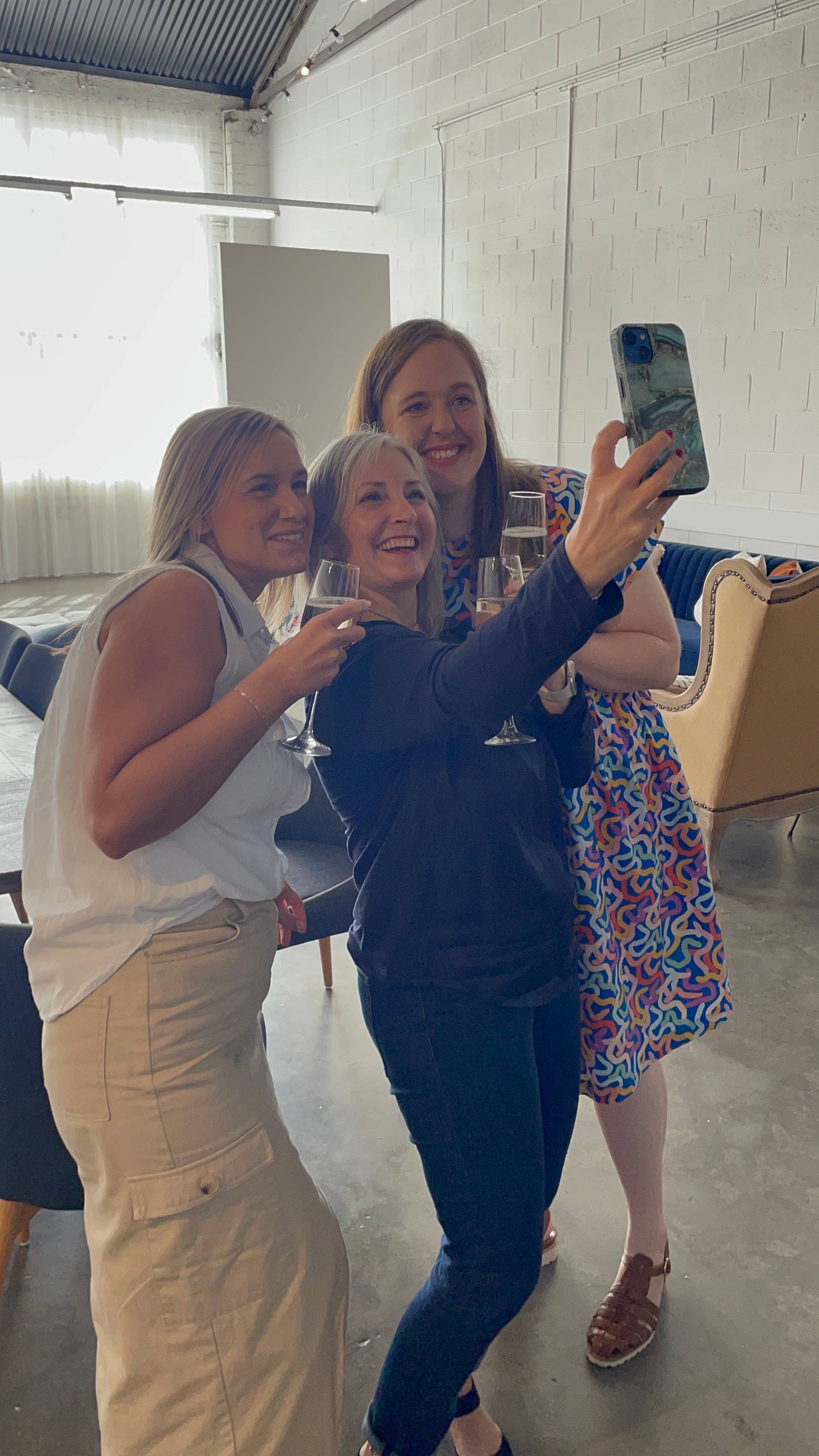 Jo Fisher taking a selfie with Shannon and another woman.