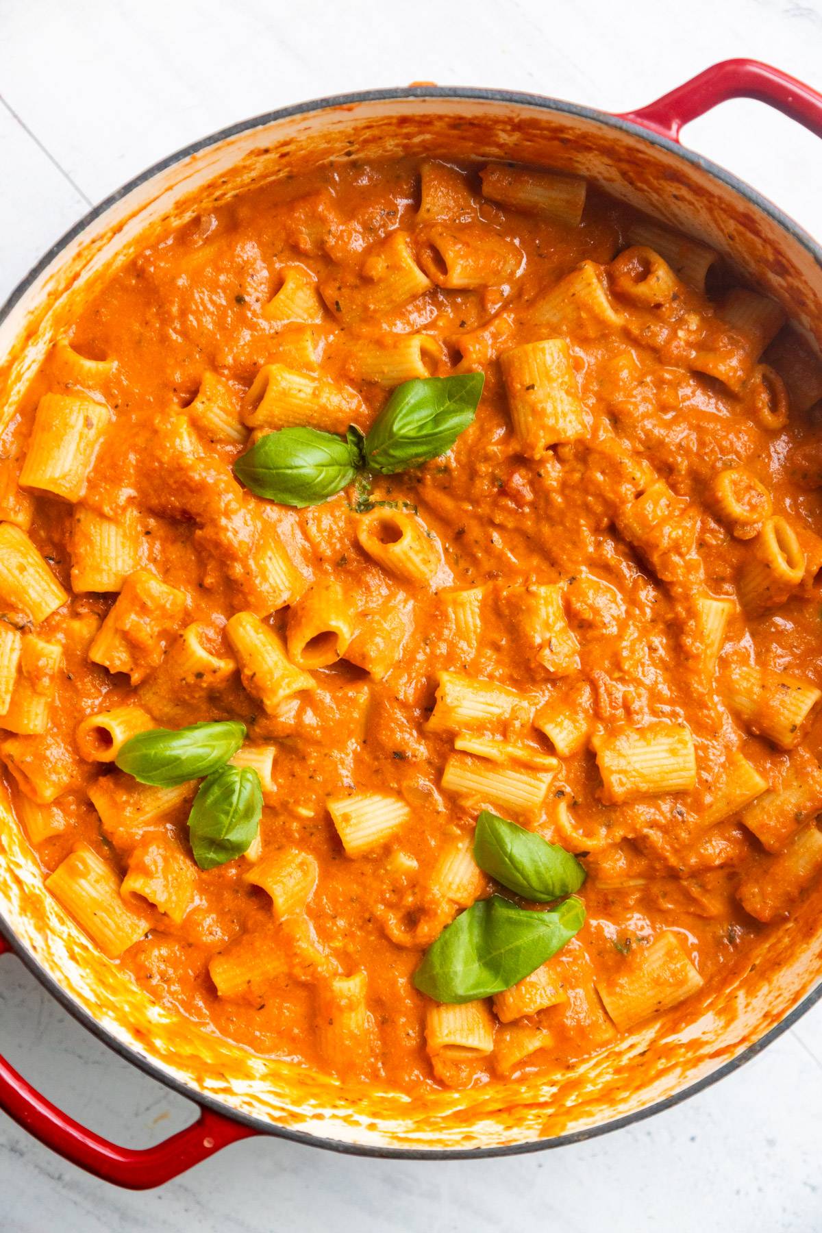 Vegan Pink Pasta in a large pot.