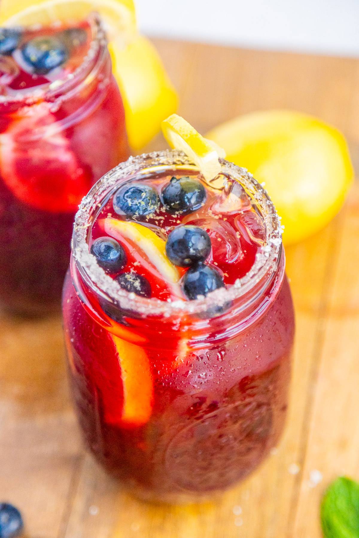 Blueberry Lemonade in a glass.