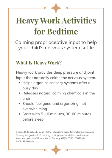 Heavy Work Activities for Bed