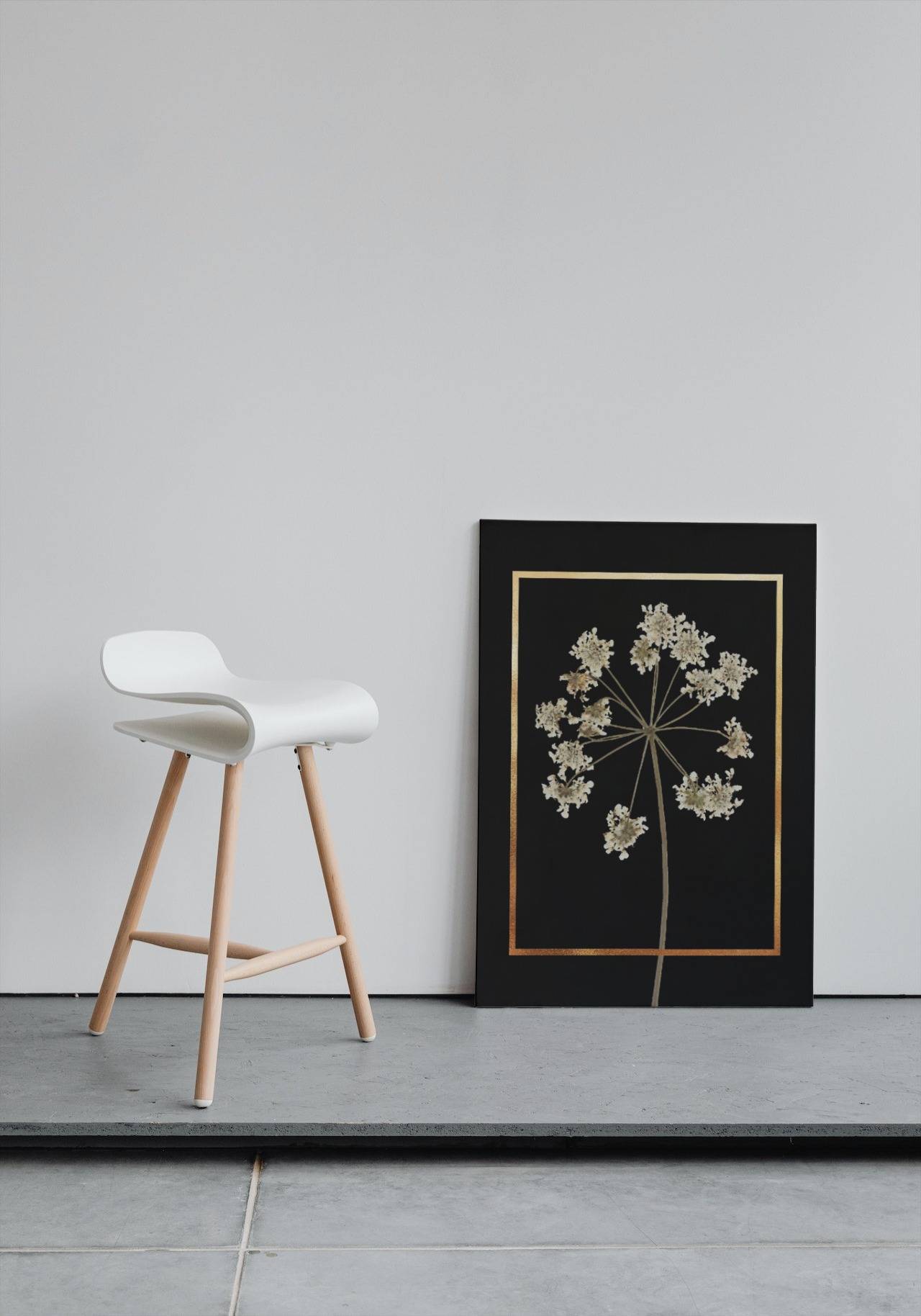 White Flowers Minimalist Wall Art