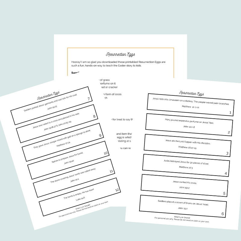 Free Printable Resurrection Eggs Story Printable