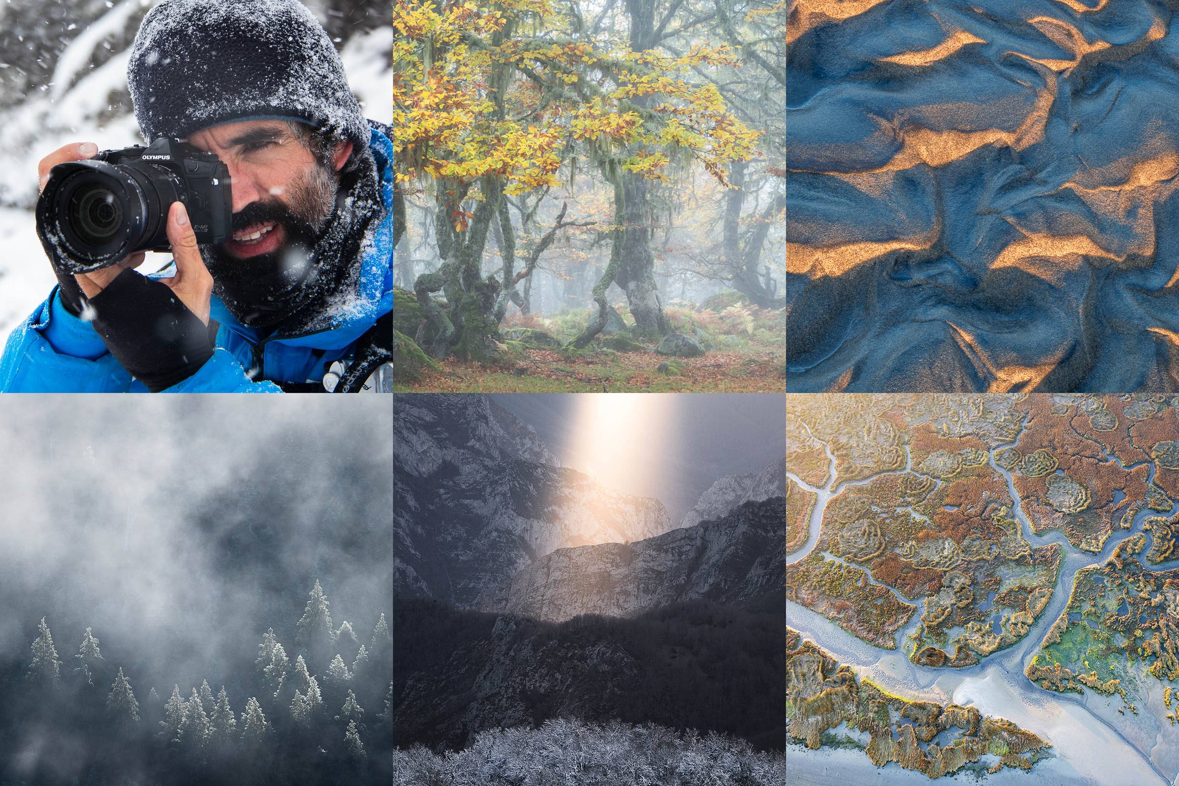Mario Cunha and five of his landscape photographs