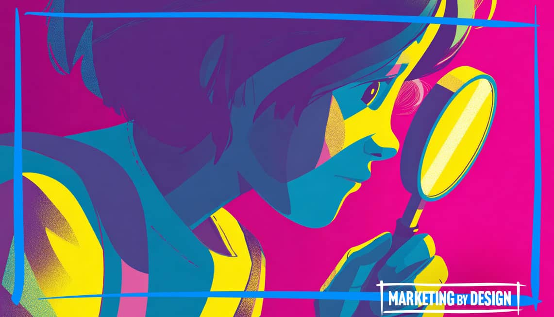 Kid looking through magnifying glass