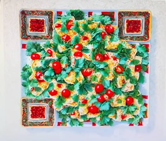 QR code made of salad