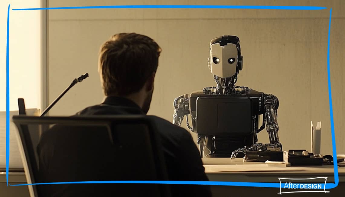A robot firing a human