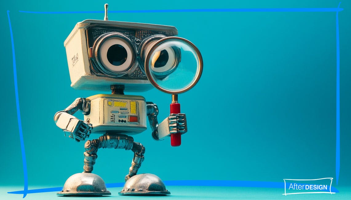 a robot is searching. 