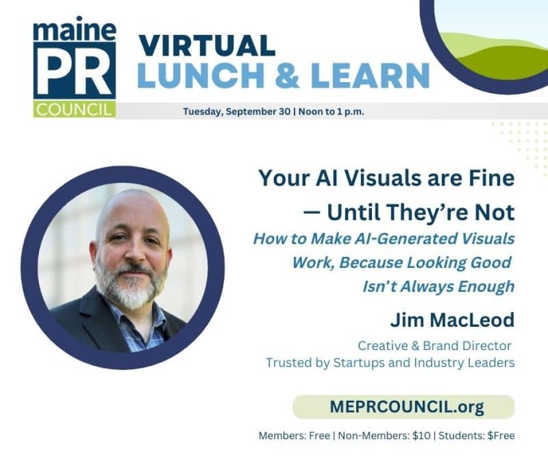 Jim MacLeod speaking to the Maine PR Council