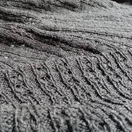 Grey rib knit fabric