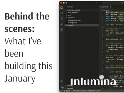 Email newsletter thumbnail: Behind the scenes look at January web development projects