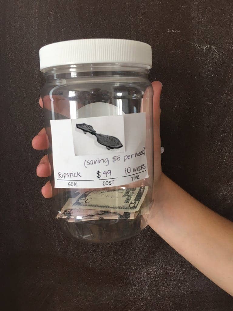 Savings jar with goal