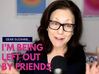 A woman being left out by friends feeling sad