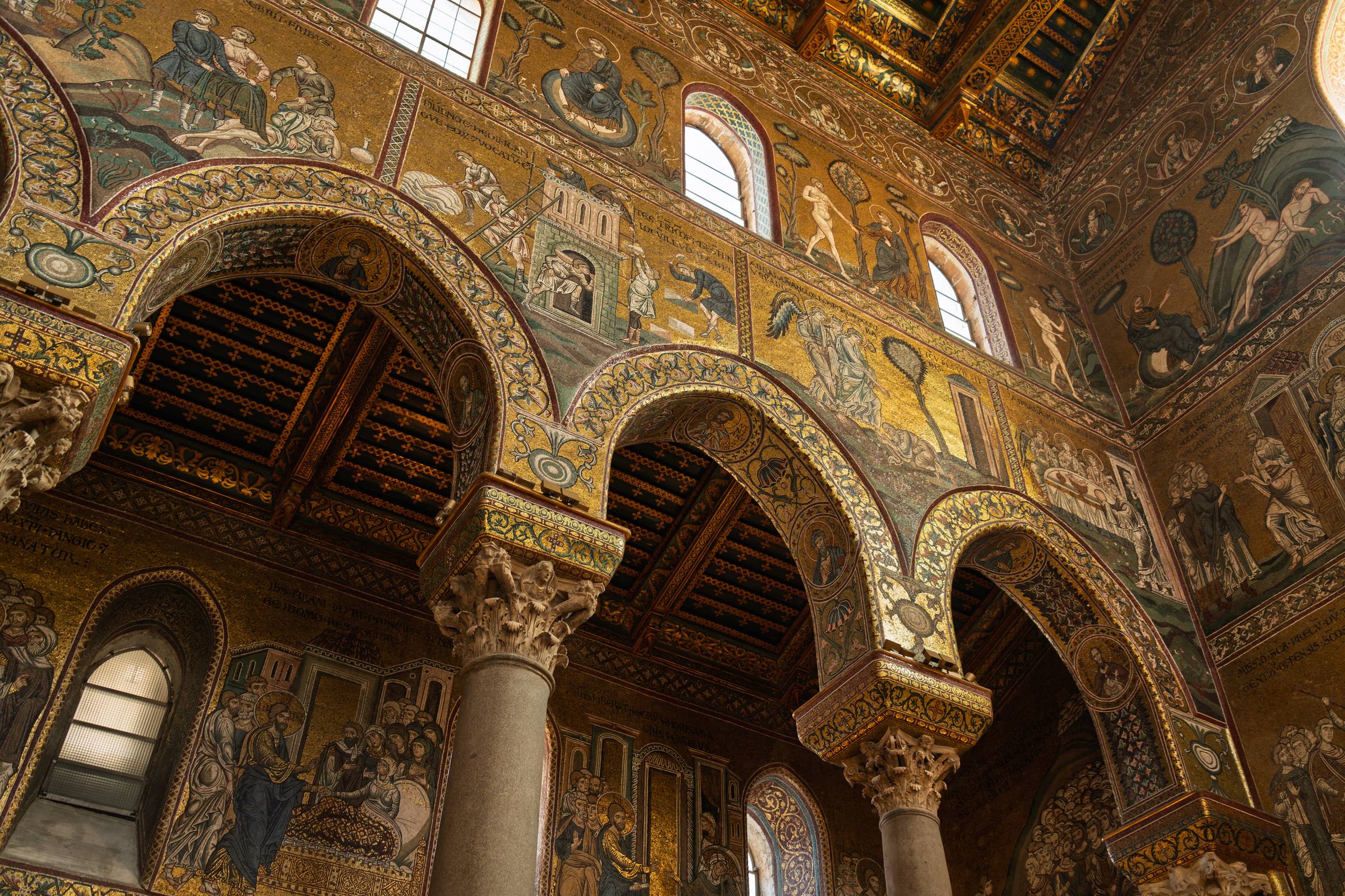 Gilded Arab-Norman mosaics in the cathedral of Monreale, outside Palermo, Sicily. © Stephanie Dosch
