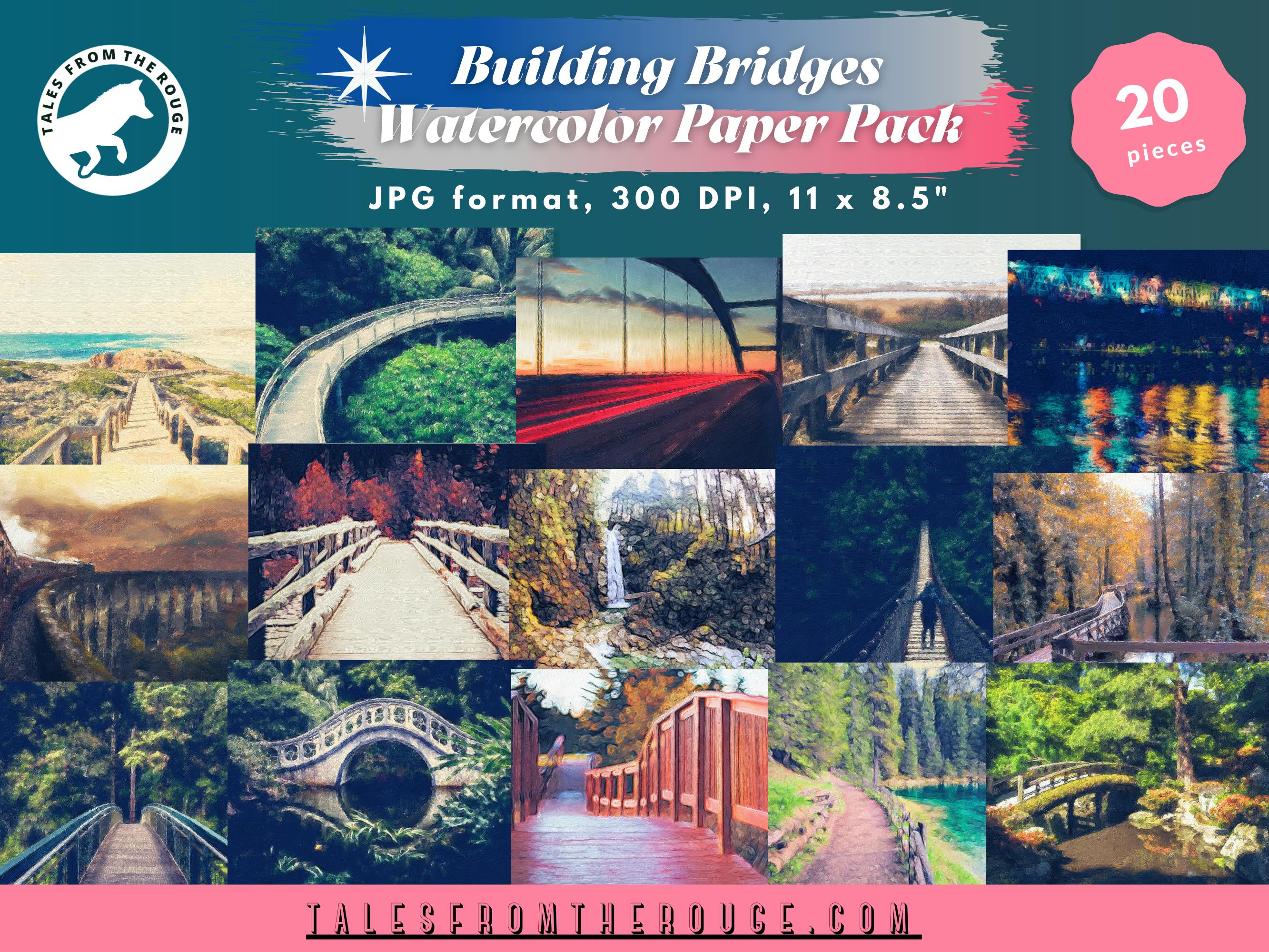 Building Bridges Landscape Paper Pack (20 pieces. Commercial Use)