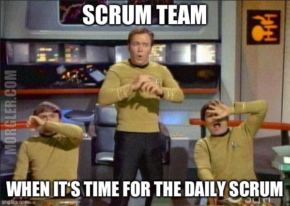Scrum team when it's time for the Daily Scrum