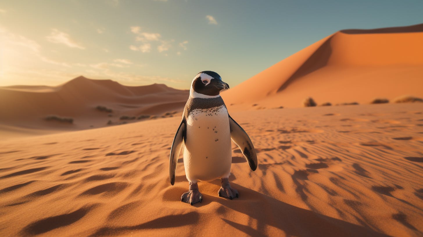 Penguin in the Sahara