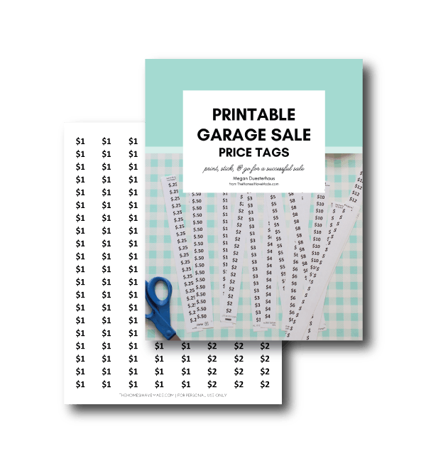 FREE Printable Garage Sale Price Stickers - The Homes I Have Made