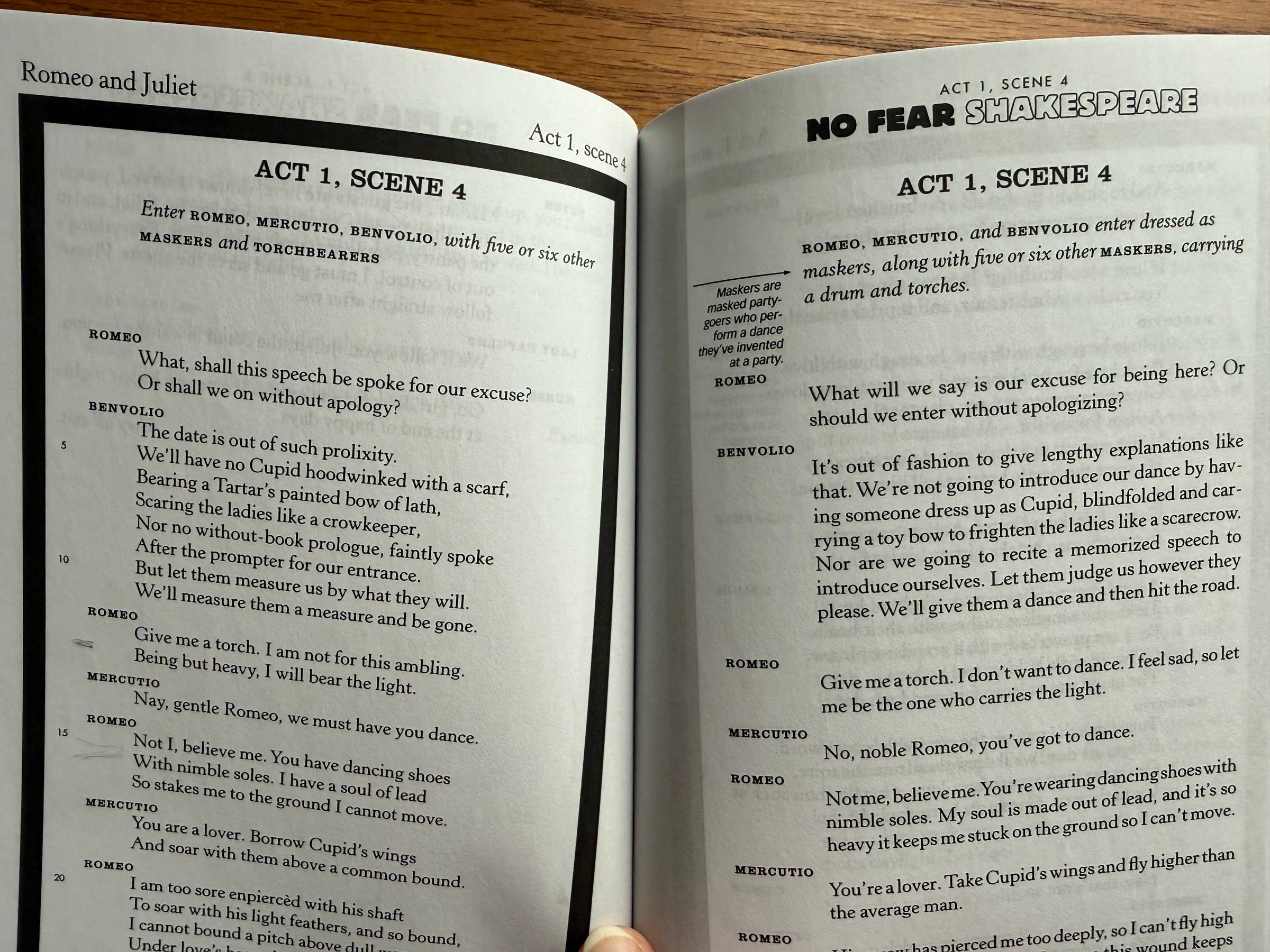 Page from No Fear Shakespeare Romeo and Juliet