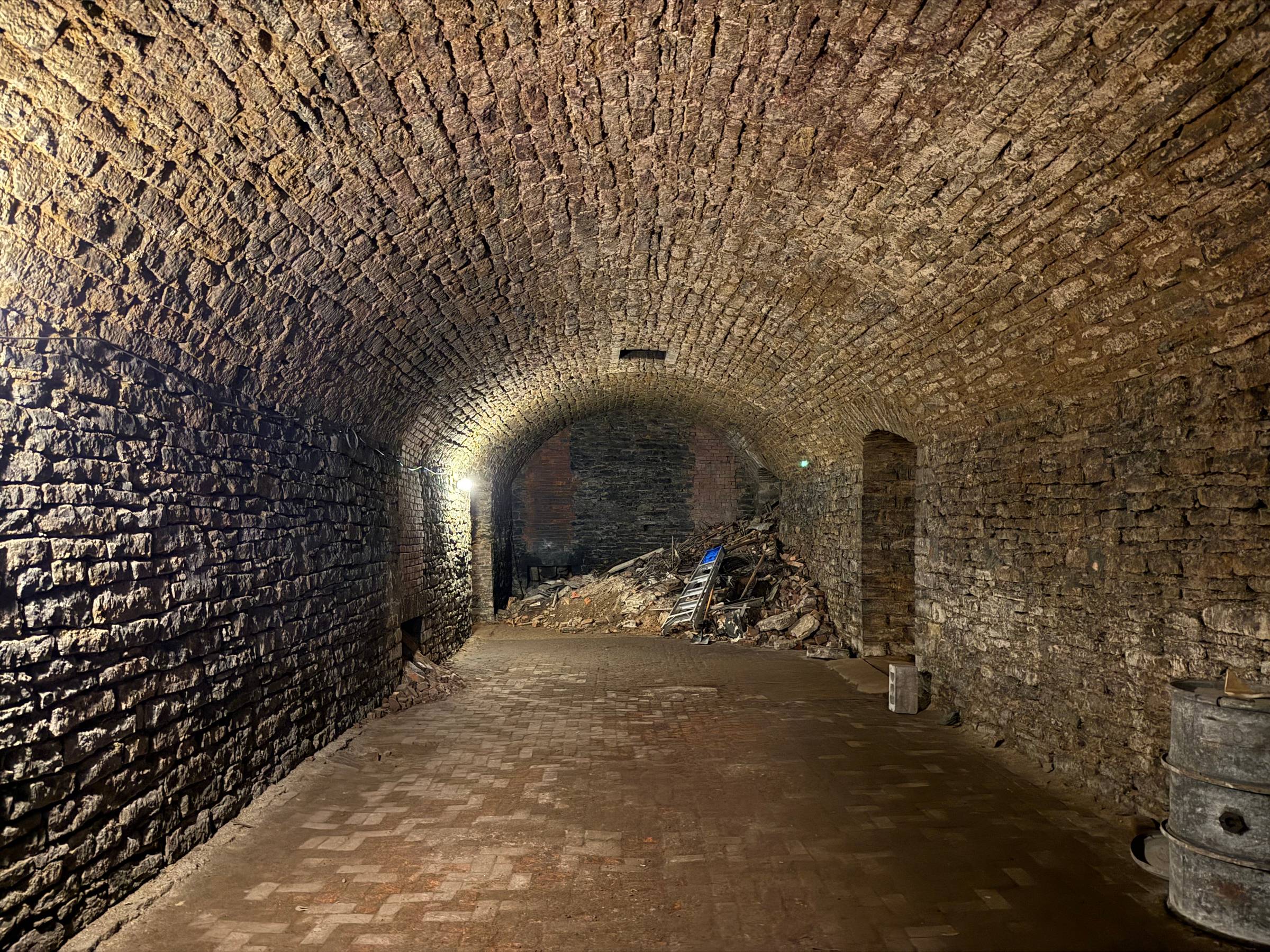 Photo of underground brewery cavern.