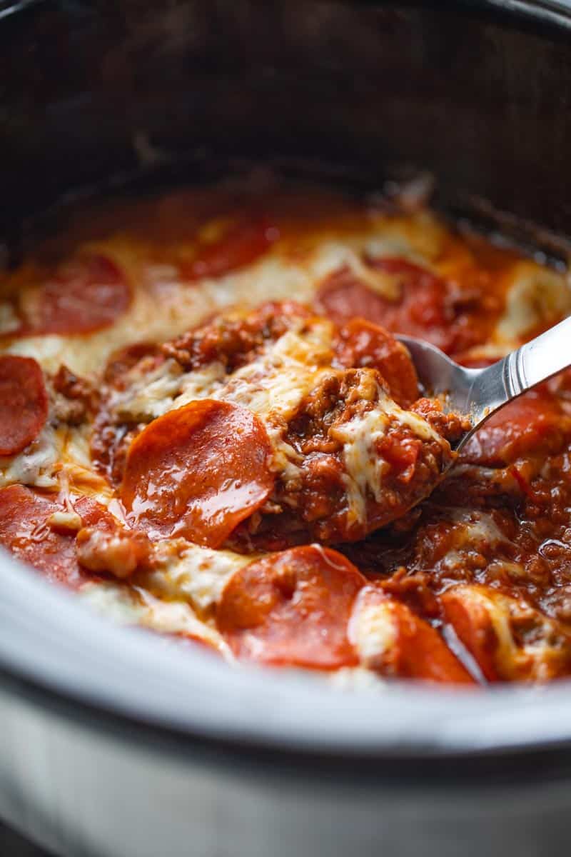 pizza casserole in a crockpot