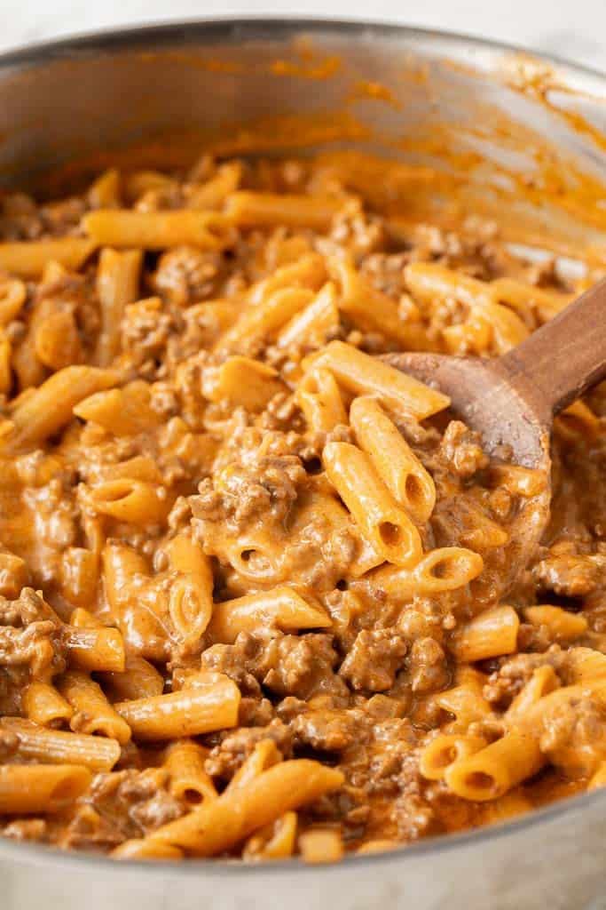 creamy pasta with ground beef